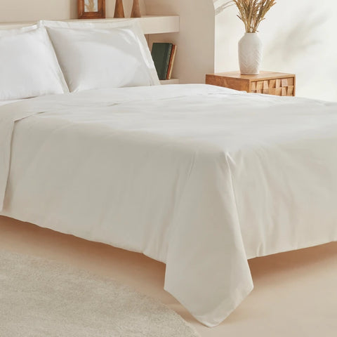 Karaca Home White Collection Lavin 100% Baumwolle Doppelbett Bettwäsche Set Weiß