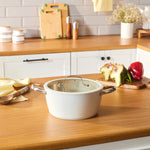 Karaca Swiss Crystal Almond Cream Stainless Steel Handle Casserole 24 cm
 