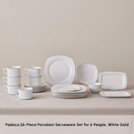 Karaca Elegance Bone Padoca 26-Piece 6-Person Breakfast Set Gold