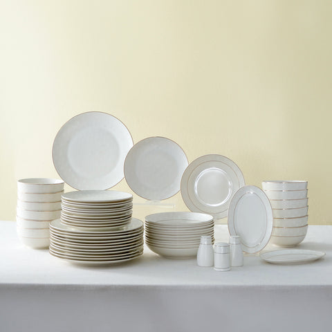 Karaca Elegance Bone Mandarin 53-teiliges Tafelservice für 12 Personen Gold