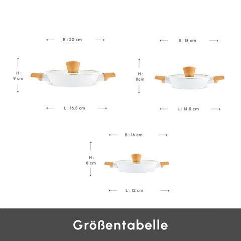 Karaca Swiss Crystal Almond, 6 Piece Shallow Casserole Set, Induction