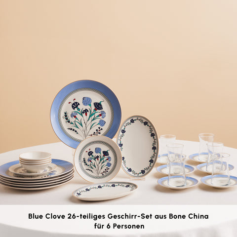 Karaca Blue Clove 26-Teiliges 6-Personen Frühstücksgeschirr