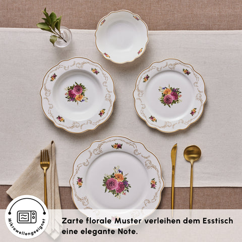 Karaca Antique Porcelain 24 Piece 6 Person Dinner Set