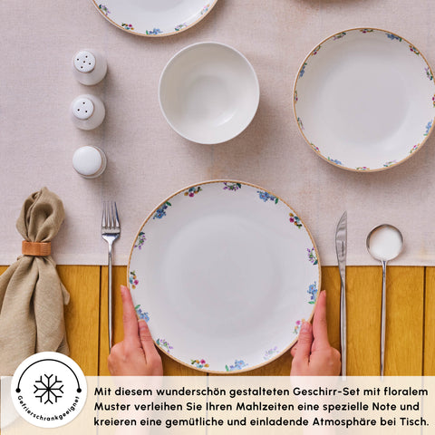 Karaca Forever Bone New Brillo 53-Piece 12-Person Dinner Set