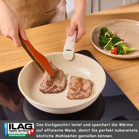 Karaca Comfort 6 Piece Ceramic Cookware Set with Removable Handle
