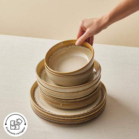 Karaca Earth Collection Earthy Reactive 52-Piece 12-Person Dinner Set