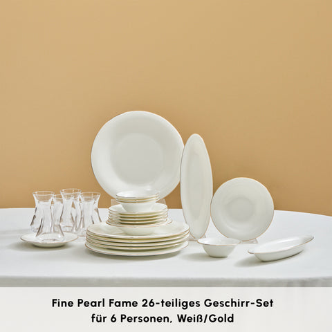 Karaca Fine Pearl New Fame 26-Piece Breakfast Set for 6 People – Gold