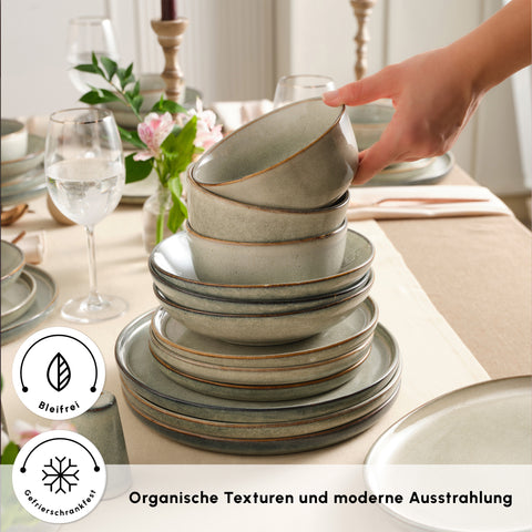 Karaca Earth Collection Skal 55-Piece Dinner Set for 12 People