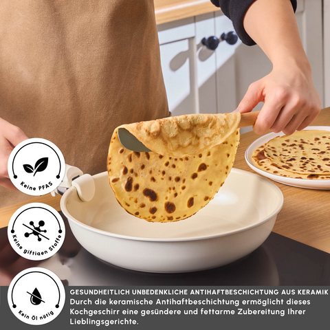 Karaca Comfort 6 Piece Ceramic Cookware Set with Removable Handle