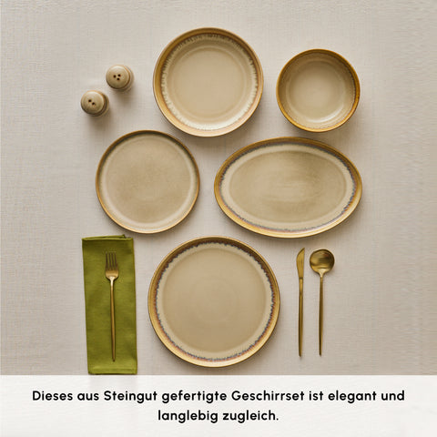 Karaca Earth Collection Earthy Reactive 52-Piece 12-Person Dinner Set