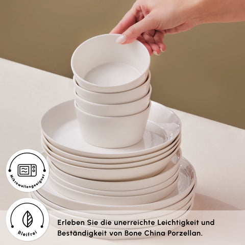 Karaca Stream Bone Bomo 53-Piece 12-Person Dinner Set