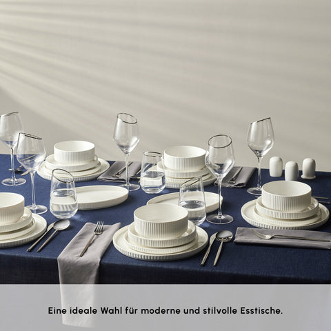 Karaca Forever Bone Pablito 53-Piece Dinner Set For 12 People, White