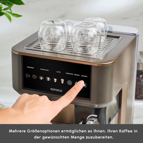 Karaca MyCaffe Barista S10 Entegre Süt Hazneli, Otomatik Espresso, Latte ve Cappuccino Makinesi Walnut Brown