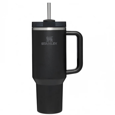 Stanley Quencher Thermosbecher mit Strohhalm 1,18 Liter Schwarz