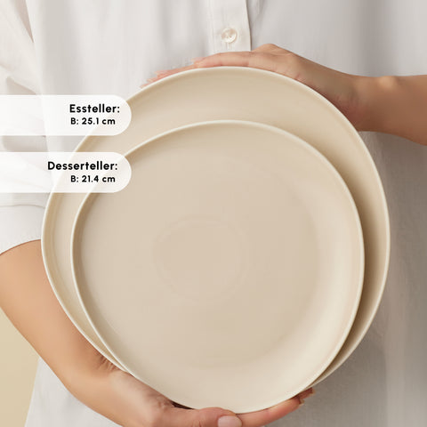 Karaca Earth Collection Rise 55 Parça 12 Kişilik Yemek Takımı, Cream