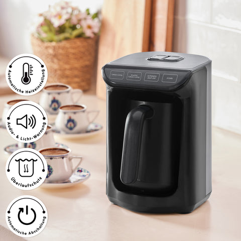 Karaca Hatır Kaffeemaschine mit Röstfunktion Shiny Black, 535 W