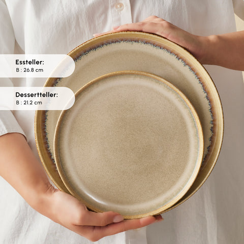 Karaca Earth Collection Earthy Reactive 52-Piece 12-Person Dinner Set
