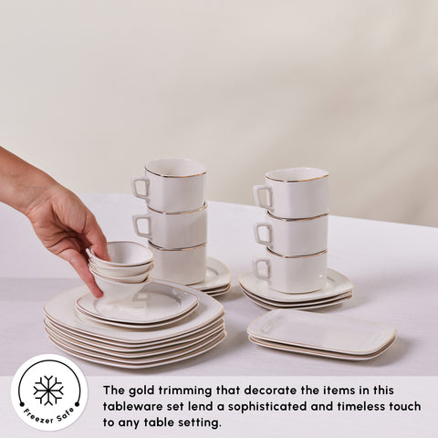 Karaca Elegance Bone Padoca 26-Piece 6-Person Breakfast Set Gold