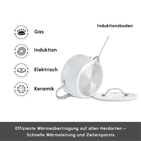 Karaca Swiss Crystal Almond Cream Handle Flache Kasserolle 26 cm