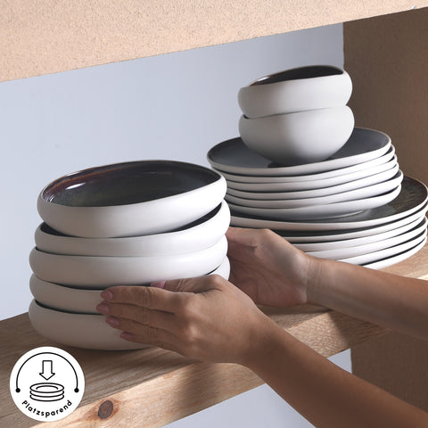Karaca Earth Collection Galactic 55-Piece Dinner Set for 12 People – White