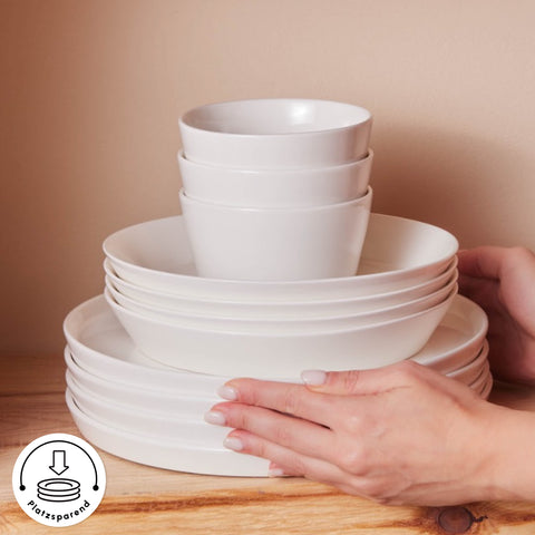 Karaca Stream Bone Bomo 53-Piece 12-Person Dinner Set