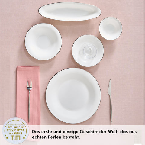 Karaca Fine Pearl New Fame Frühstücksset für 6 Personen, 26-teilig – Platin