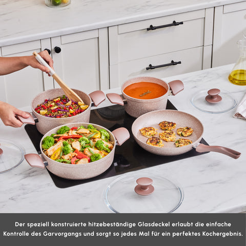 Karaca Biogranit Rosegold Induction Cookware Set, 7 Piece 