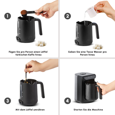 Karaca Hatır Kaffeemaschine mit Röstfunktion Shiny Black, 535 W