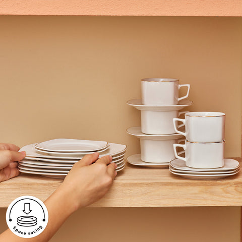 Karaca Elegance Bone Padoca 26-Piece 6-Person Breakfast Set Gold