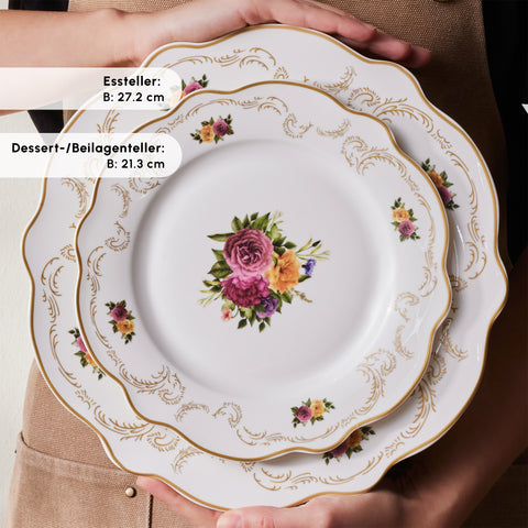 Karaca Antique Porcelain 24 Piece 6 Person Dinner Set