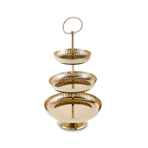 Karaca Amabelle Decorative 3-Tier Cake Stand Gold
 