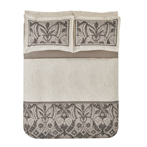 Karaca Santi Perkal-Bettbezug-Set, Doppelbett, Schwarz