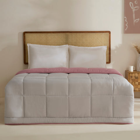 Karaca Double Face Duvet Powder - Light Grey 200X200