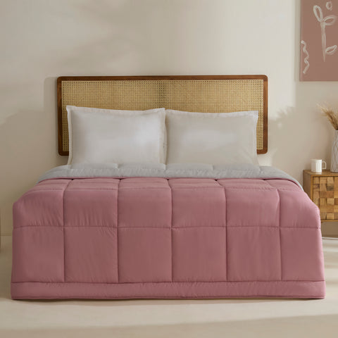 Karaca Double Face Duvet Powder - Light Grey 200X200