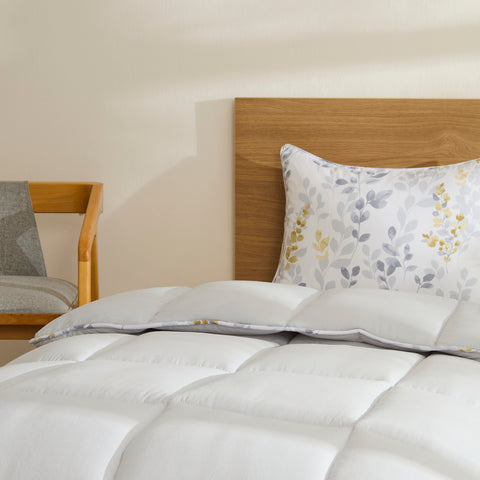Karaca Leaf Graues Einzel Comforter Set 135x200+50x70