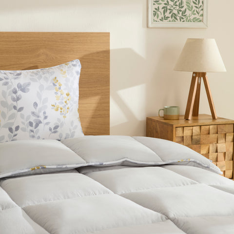 Karaca Leaf Graues Einzel Comforter Set 135x200+50x70