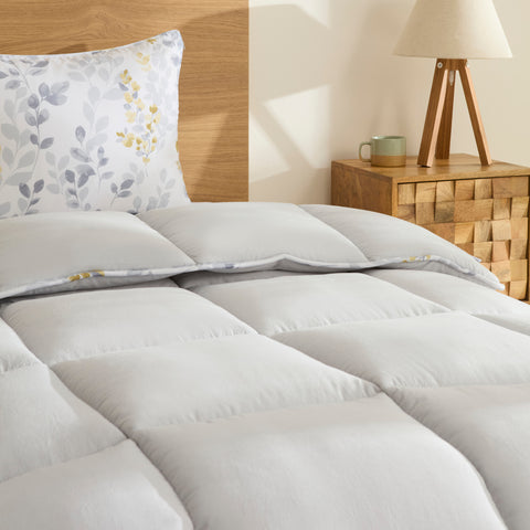 Karaca Leaf Graues Einzel Comforter Set 155x220+50x70