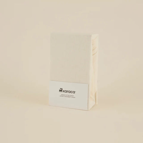 Karaca Home Jersey Spannbettlaken, 200x200+30cm, Creme
