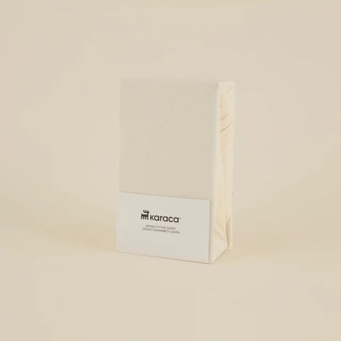 Karaca Home Jersey Fitted Sheet, 180x200+30cm, Cream
 