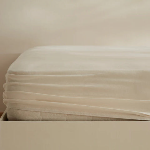 Karaca Home Jersey Fitted Sheet, 100x200+30 cm, Cream
 
