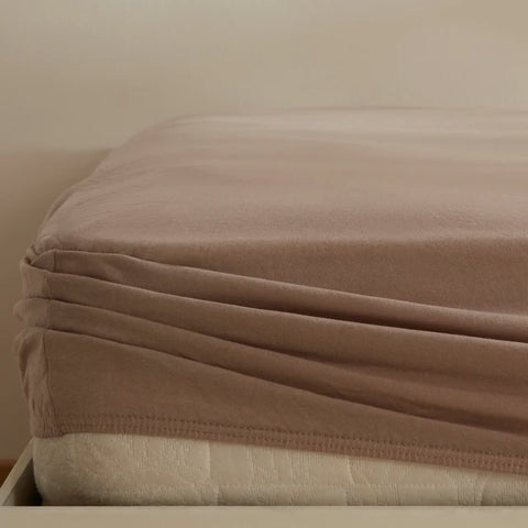 Karaca Home Jersey Spannbettlaken, 100x200+30 cm, Beige