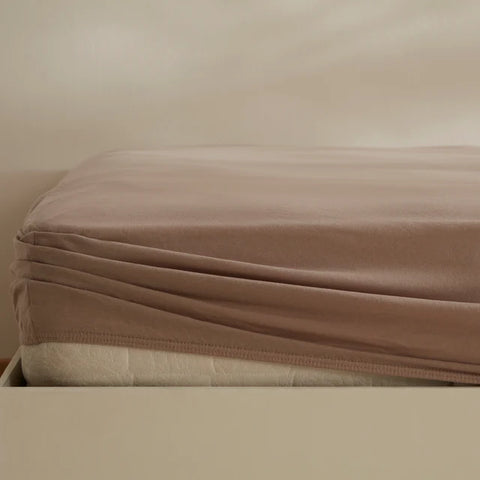 Karaca Home Jersey Fitted Sheet, 180x200+30cm, Beige
 