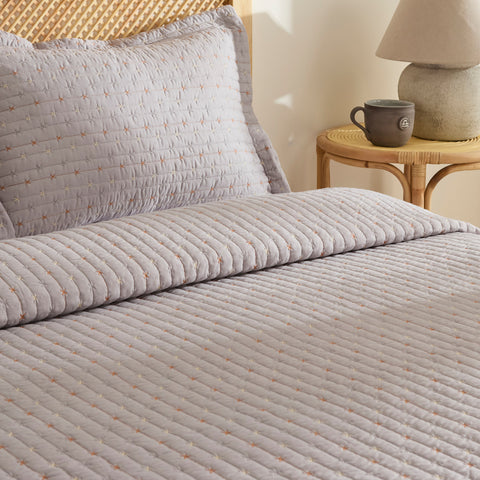 Margot Bedspread Set Grey 230x240cm + 2(50x70) cm