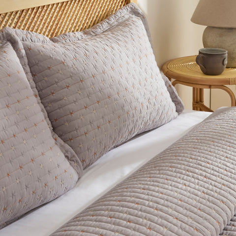 Margot Bedspread Set Grey 230x240cm + 2(50x70) cm