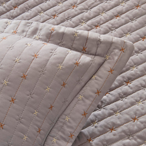 Margot Bedspread Set Grey 230x240cm + 2(50x70) cm