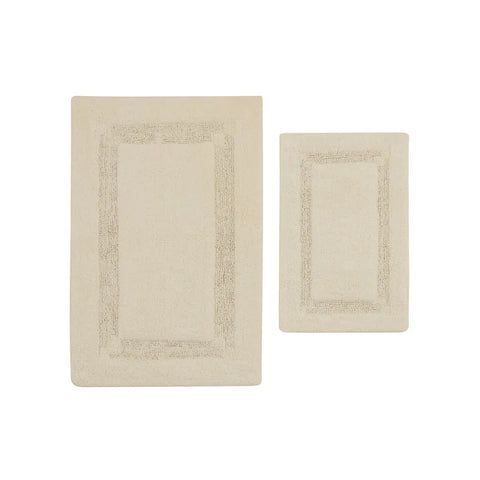 Karaca Pauline Badvorleger-Set, 60 × 90 cm + 40 × 60 cm, Offwhite