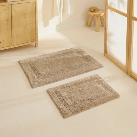 Karaca Pauline Badvorleger-Set, 60 × 90 cm + 40 × 60 cm, Beige