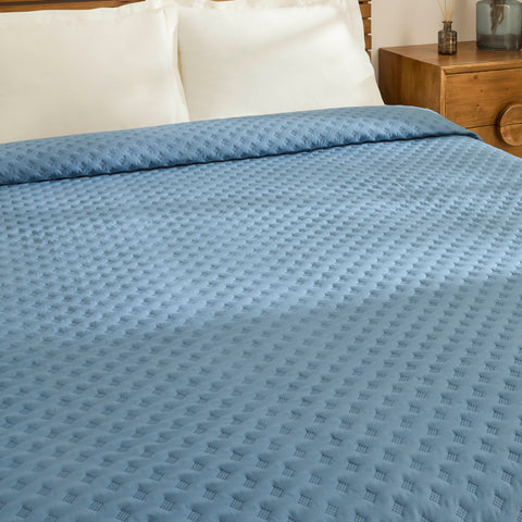 Karaca Ines Tagesdecken-Set, Doppelbett, Dunkelblau