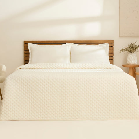 Karaca Ines Tagesdecke, Einzelbett, Ecru