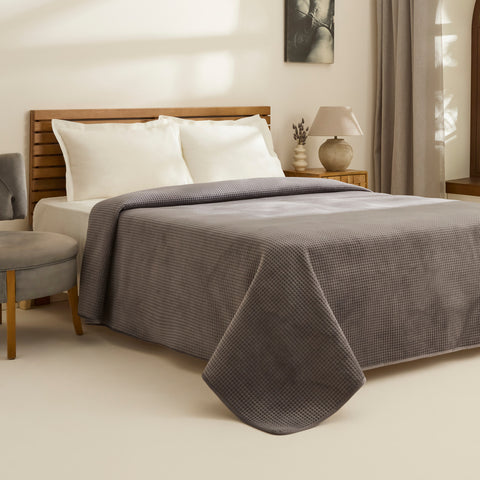 Karaca Chloe Tagesdecke, Doppelbett, Anthrazit